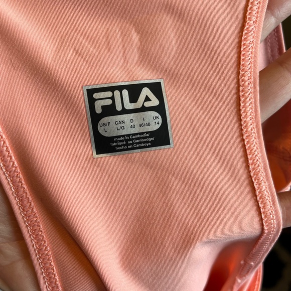 Pink/peach Fila workout top - Picture 2 of 3